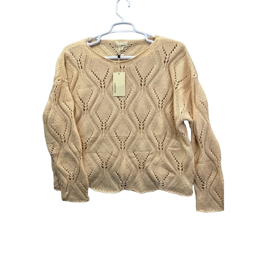 The Korner Women Pullover Sweater Beige Size M/L New NWT Wool Blend